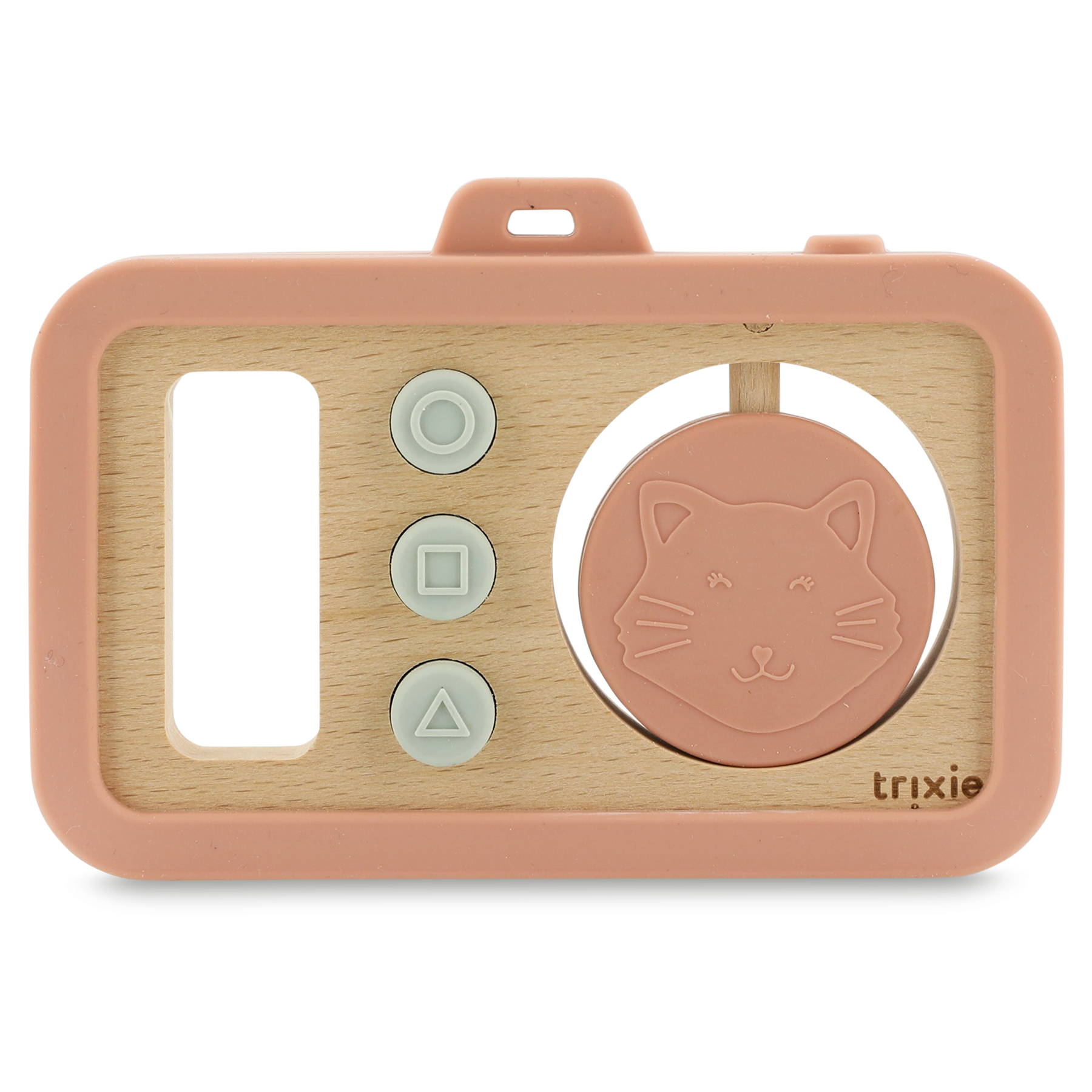 Wooden silicone baby camera - Mrs. Cat